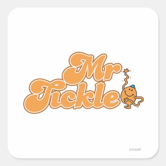 Mr Tickle | Hallo Lange golf Vierkante Sticker (Voorkant)