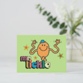 Mr Tickle | Mousserende sterren Briefkaart (Staand voorkant)