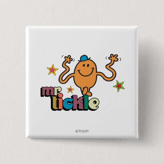 Mr Tickle | Mousserende sterren Vierkante Button 5,1 Cm (Voorkant)