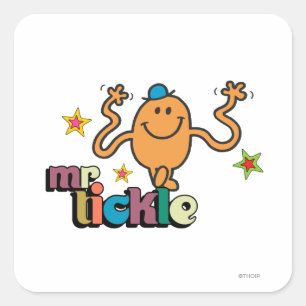 Mr Tickle   Mousserende sterren Vierkante Sticker