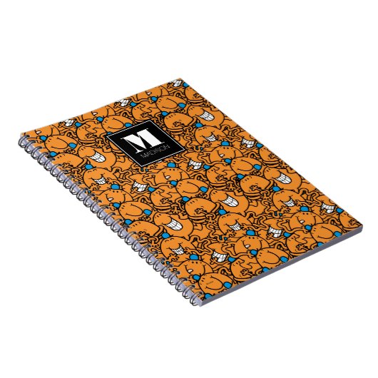 Mr Tickle | Oranje kietelpatroon | Jouw naam toevo Notitieboek (Rechterzijde)