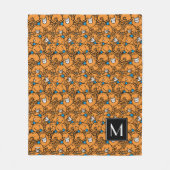 Mr Tickle | Oranje kietelpatroon | Monogram Fleece Deken (Voorkant)