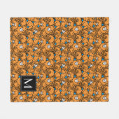 Mr Tickle | Oranje kietelpatroon | Monogram Fleece Deken (Voorkant (Horizontaal))
