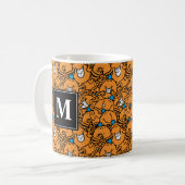 Mr Tickle | Oranje kietelpatroon | Monogram Koffiemok (Voorkant links)