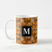Mr Tickle | Oranje kietelpatroon | Monogram Koffiemok (Links)