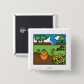 Mr Tickle | plezier in de buitenlucht Vierkante Button 5,1 Cm (Voorkant /achterkant)