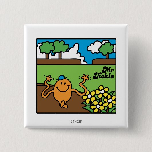 Mr Tickle | plezier in de buitenlucht Vierkante Button 5,1 Cm (Voorkant)