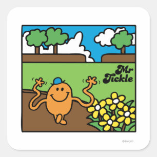 Mr Tickle   plezier in de buitenlucht Vierkante Sticker