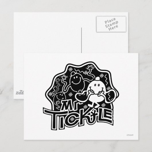 Mr Tickle | Zwart-wit plezier Briefkaart (Voorkant / Achterkant)