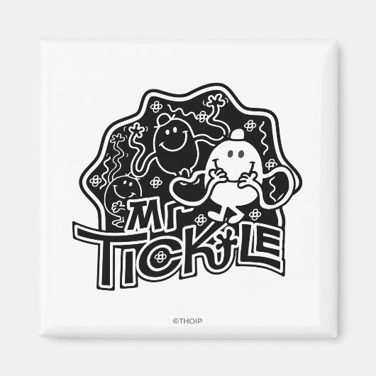 Mr Tickle | Zwart-wit plezier Magneet (Voorkant)