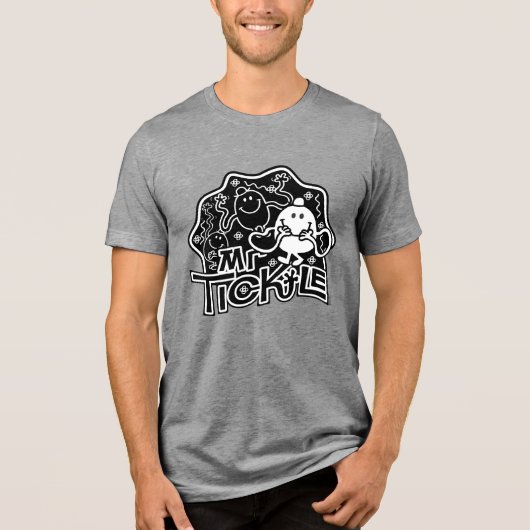 Mr Tickle | Zwart-wit plezier Tri-Blend Shirt (Voorkant)
