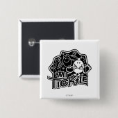 Mr Tickle | Zwart-wit plezier Vierkante Button 5,1 Cm (Voorkant /achterkant)