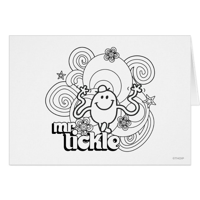 Mr Tickle | Zwart-wit wervelingen en sterren (Voorkant Horizontaal)