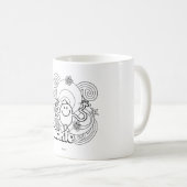 Mr Tickle | Zwart-wit wervelingen en sterren Koffiemok (Voorkant rechts)