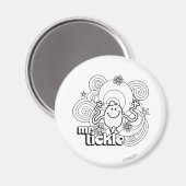 Mr Tickle | Zwart-wit wervelingen en sterren Magneet (Voorkant / Achterkant)