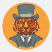 Mr Tiger Ronde Sticker (Voorkant)