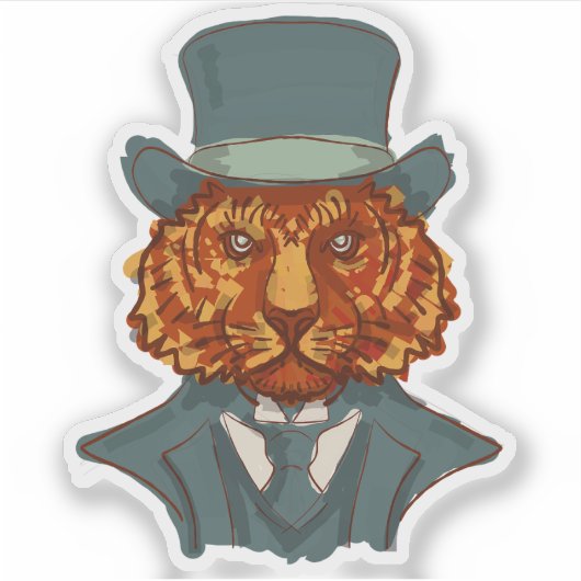 Mr Tiger Sticker (Voorkant)