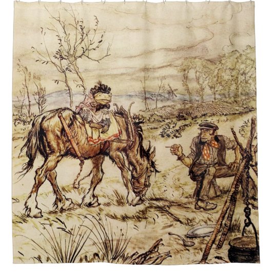 Mr Toad en de zigeuner door Arthur Rackham Douchegordijn (Voorkant)