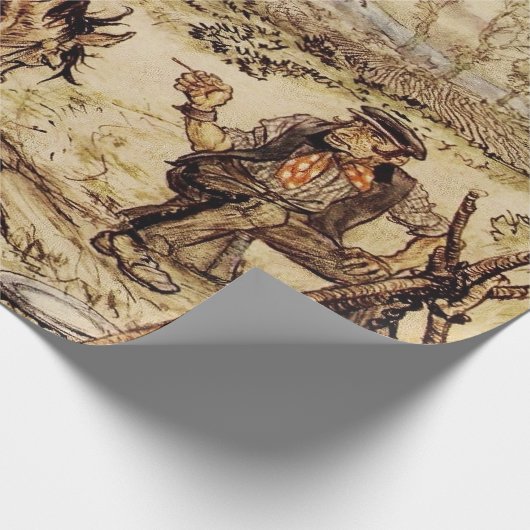 Mr Toad en de zigeuner van Arthur Rackham Cadeaupapier (Hoek)