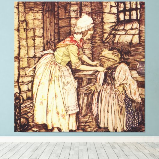 Mr. Toad verkleedt zich door Arthur Rackham Canvas Afdruk (Insitu (Houten vloer))