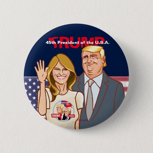 Mr. Trump & Mrs.Melania.pence.President of theU.S. Ronde Button 5,7 Cm (Voorkant)