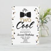 Mr TWO Cool Bowtie 2e verjaardagsfeestje Kaart (Staand voorkant)
