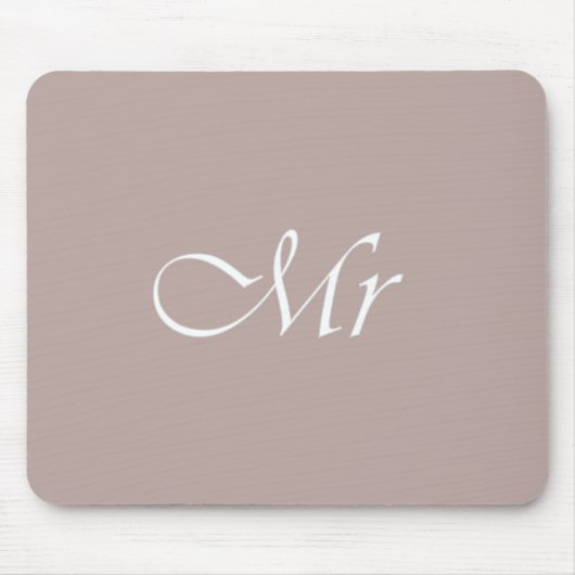 Mr Typography Beige Muismat (Voorkant)