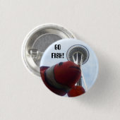 MR Vissen naar Seattle Ronde Button 3,2 Cm (Voorkant /achterkant)