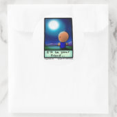 Mr. Wigglypops "Ik zal je vriend zijn" maanlicht Ronde Sticker (Tas)