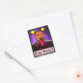 Mr. Wigglypops Soppa Mop "Ik ben hier" Ronde Sticker (Envelop)