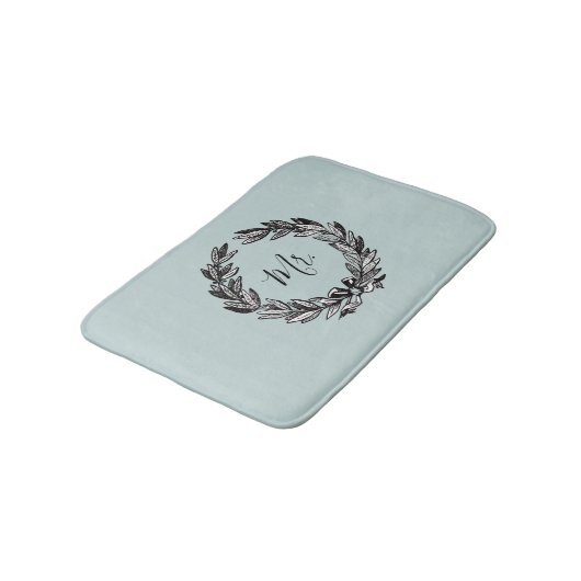 Mr. Wreath Turquoise Bath Mat (Gekanteld)