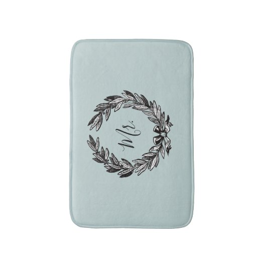 Mr. Wreath Turquoise Bath Mat (Voorkant Verticaal)