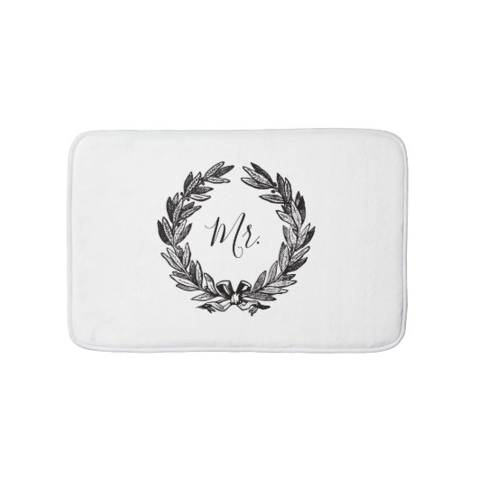 Mr Wreath Witte Badmat (Voorkant)