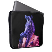Mr. Zebra on a 15" Neoprene Laptop Electronics Bag Sleeve (Voorkant Rechts)