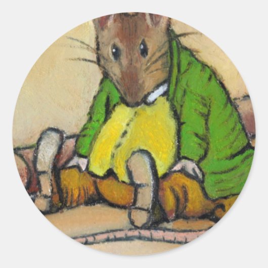 MR ZEEKWIKKELS, NA BEATRIX POTTER RONDE STICKER (Voorkant)