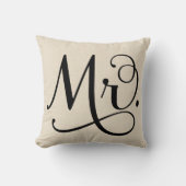 Mr. | Zwart schrift Kussen (Voorkant)