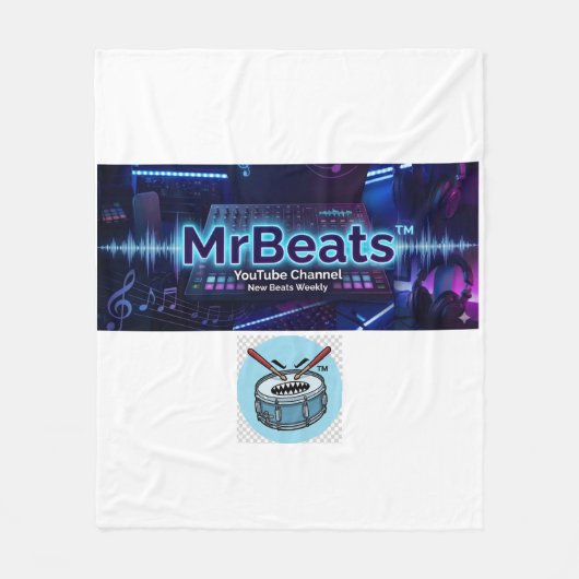 MrBeats Originele Muziek Uploads Deken! Fleece Deken (Voorkant)