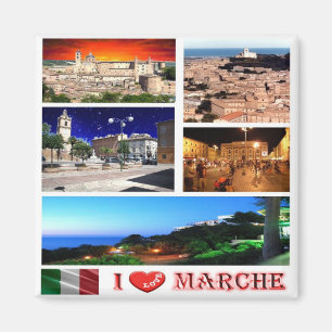 MRC001 MARCHE I Love, Mozaïek, Italië, Koelkast Magneet