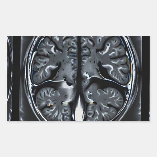 MRI hersenscan Rechthoekige Sticker (Voorkant)