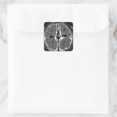 MRI hersenscan Vierkante Sticker (Tas)
