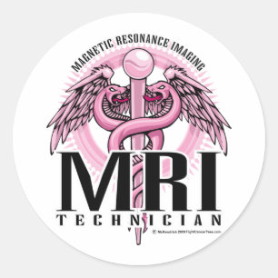 MRI Pink Caduceus Ronde Sticker