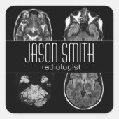 MRI-scan van Brain Vierkante Sticker (Voorkant)