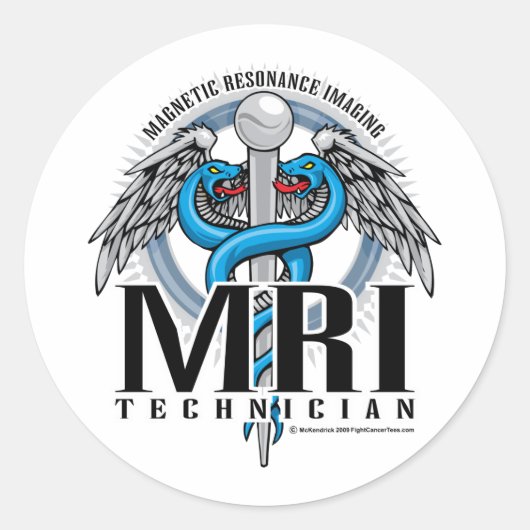 MRI Tech Caduceus Ronde Sticker (Voorkant)