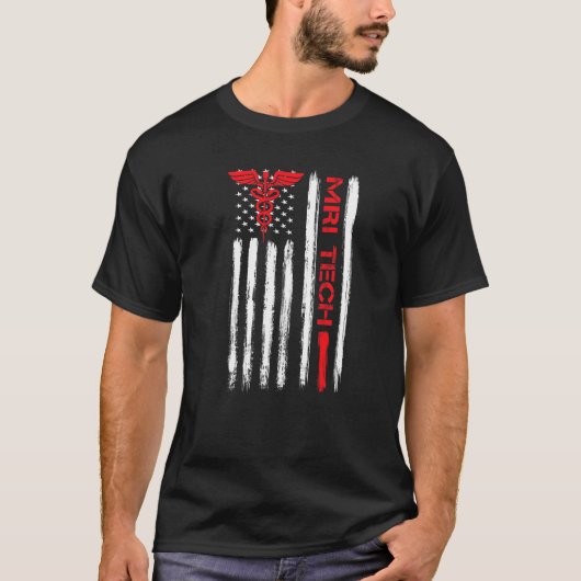 Mri Technoloog American Flag Xray Radiologic Rad T-shirt (Voorkant)
