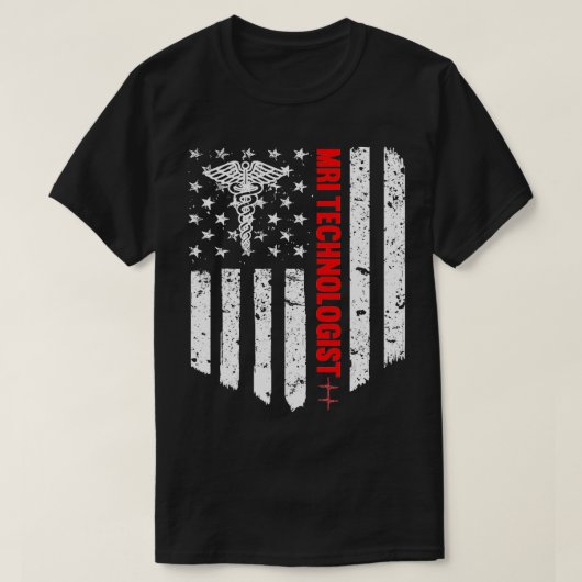 Mri Technoloog Amerikaans vlagpatriottisch medicij T-shirt (Design voorkant)
