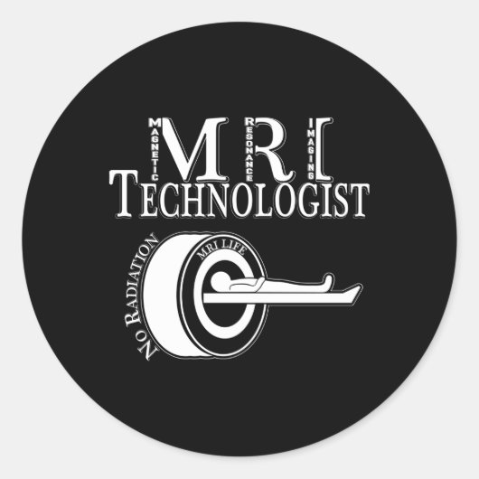 MRI Technoloog Radiologie Tech IC Resonantie Rad T Ronde Sticker (Voorkant)