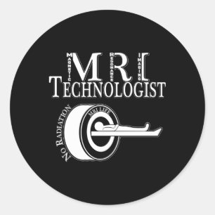 MRI Technoloog Radiologie Tech IC Resonantie Rad T Ronde Sticker