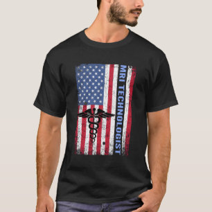 MRI Technoloog Xray Tech US Flag Lab T-shirt