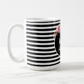 Mrs Achternaam Achternaam Black White Stripes Flow Koffiemok (Links)