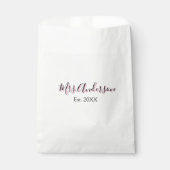 Mrs. add naam achternaam zwart roze beste jaar mod bedankzakje (Voorkant)